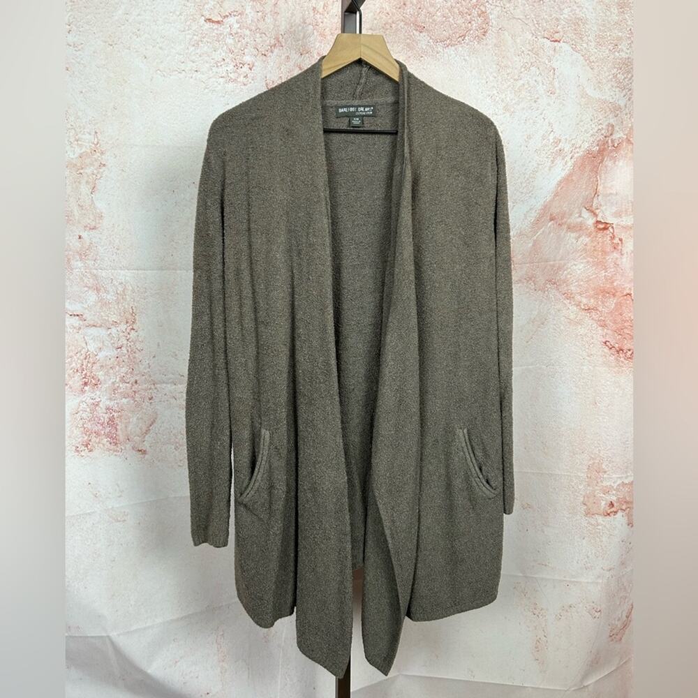 BAREFOOT DREAMS chiclite calypso wrap cardigan sweater size S M cocoa open front